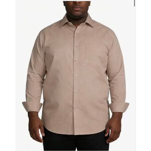 NEW Mens Big & Tall Dress Button Down Long Sleeve Cotton Blend Shirt 4X